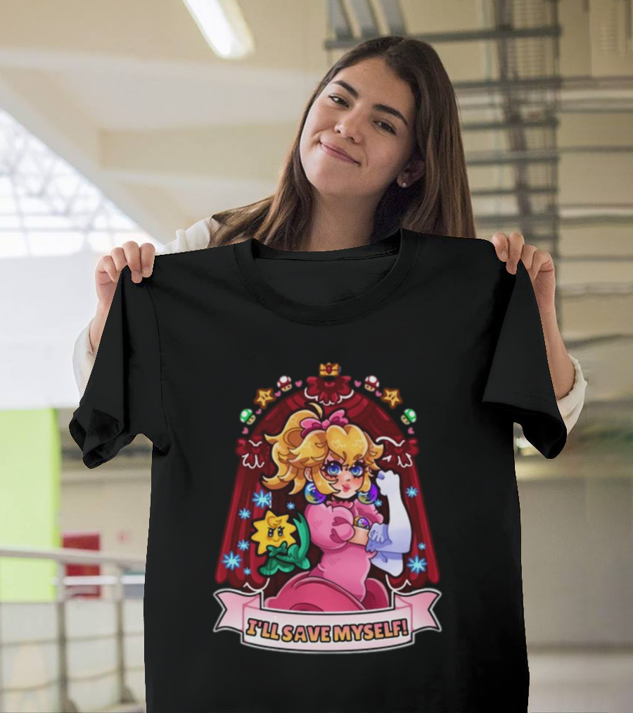 Jamealipuff I'll Save Myself Princess Parody With Flowers And Stars T-Shirt