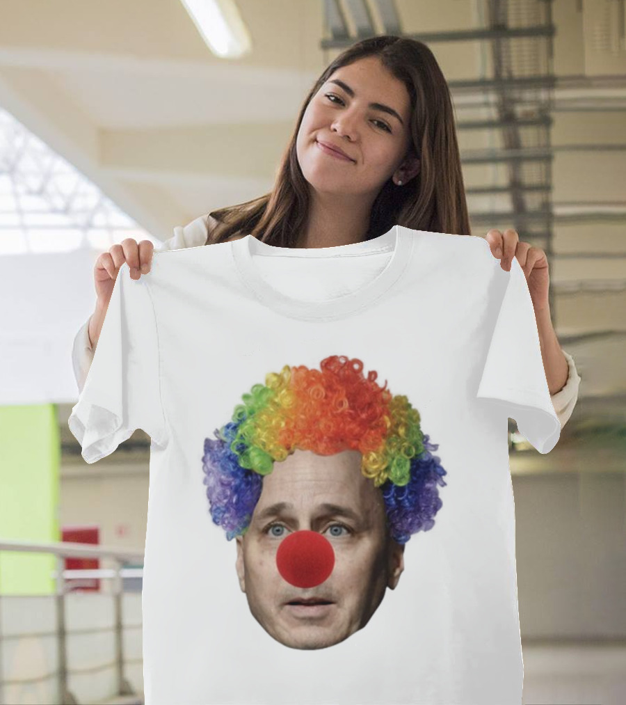 Burdenburner Brian Clownman Rainbow Wig Red Nose Face T-Shirt