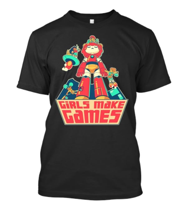 Castpixel Girls Make Games Robot Adventure Scene T-Shirt