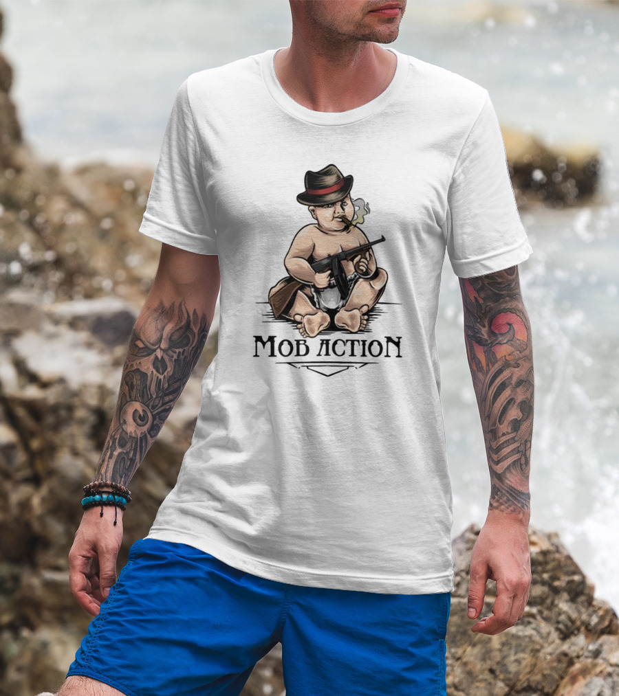 Jackass Baby Capone Mob Action Cigarette Fedora Gun T-Shirt