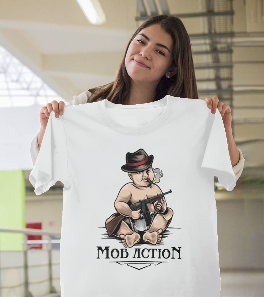 Jackass Baby Capone Mob Action Cigarette Fedora Gun T-Shirt