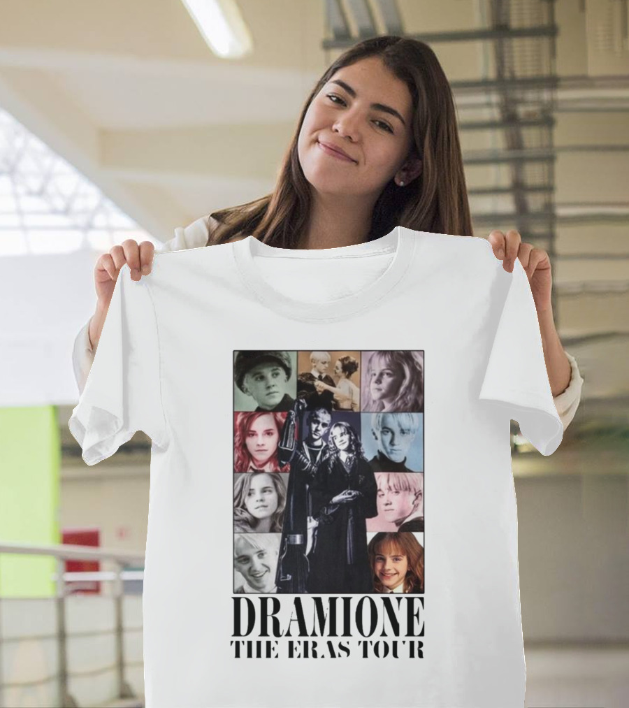 Dramione The Eras Tour Collage Featuring Dramatic Imagery and Iconic Pairing T-Shirt