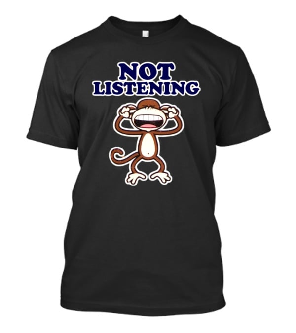 Bobbyjack Not Listening Monkey Covering Ears T-Shirt