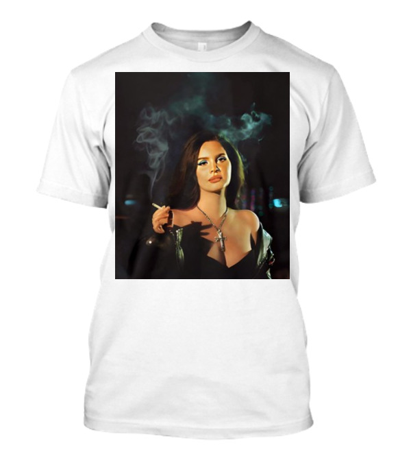 Lana Del Rey Smoking Portrait With Cross Necklace T-Shirt