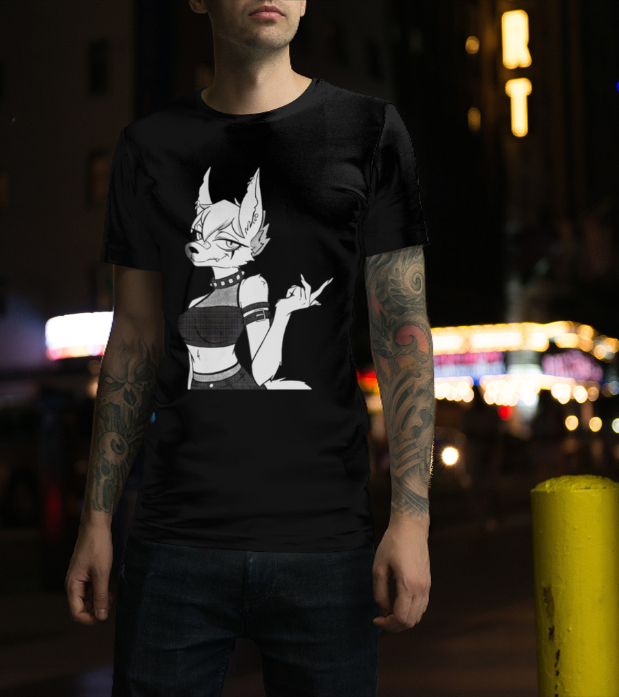 Punk Girl Jackal Attitude Aesthetic T-Shirt