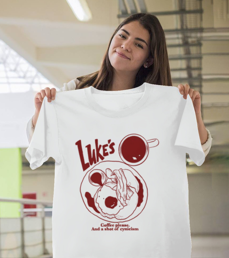 Luke's Coffee Please and a Shot of Cynicism Thecliqueclothingco T-Shirt