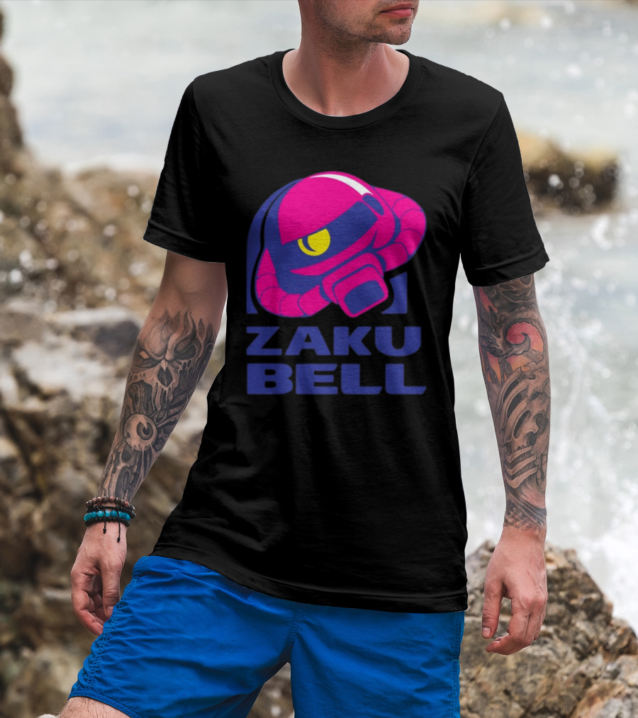 Zaku Bell Mecha Fusion Pink And Blue Helmet T-Shirt