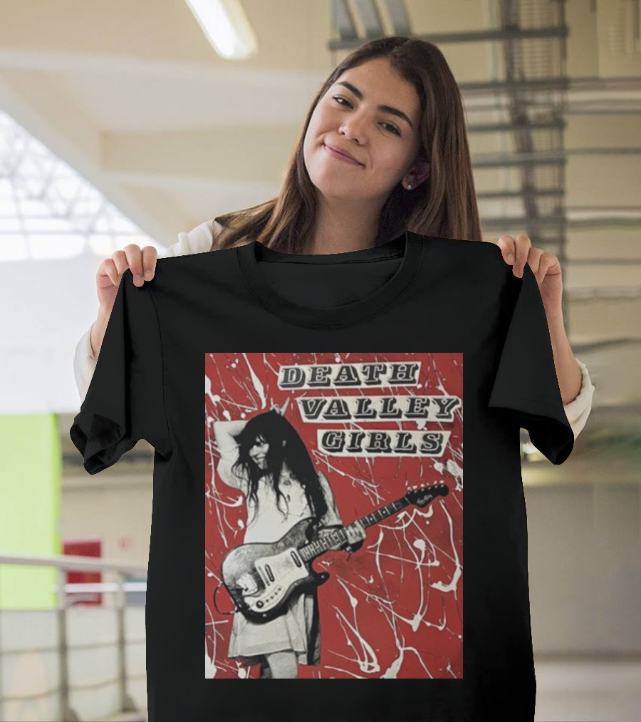Death Valley Girls Guitar on Splattered T-Shirt