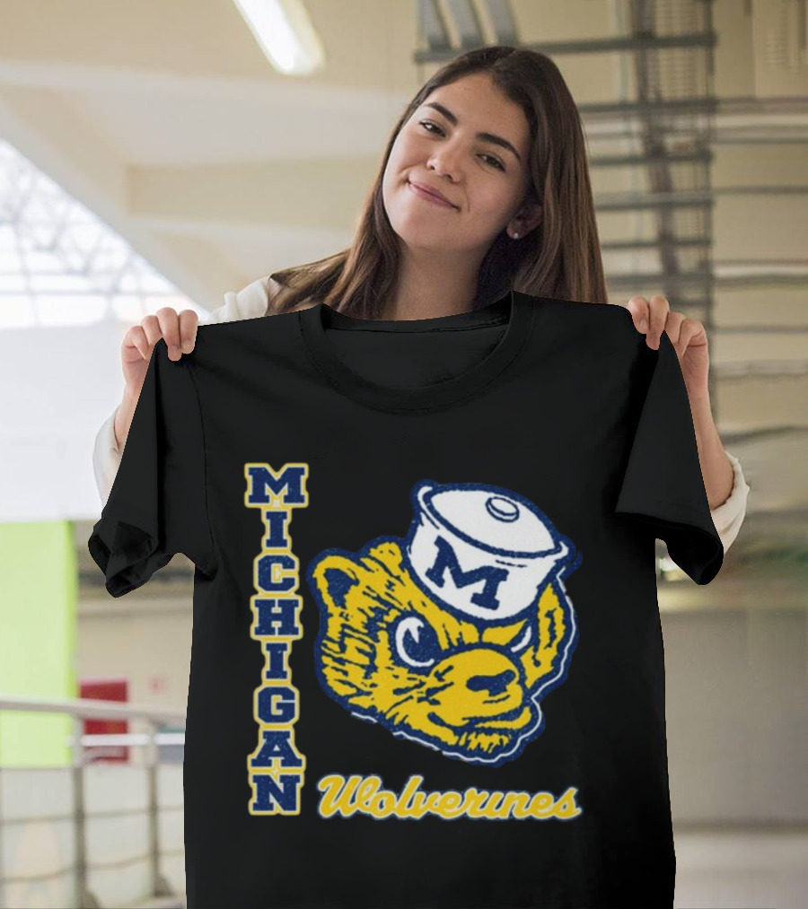Michigan Wolverines Vintage Sailor Bear Logo '47 Phase Out Throwback Franklin T-Shirt