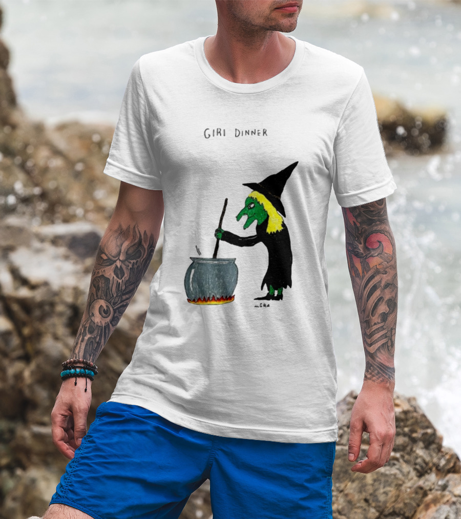 Matt Gray Girl Dinner Witch Cauldron Brewing T-Shirt