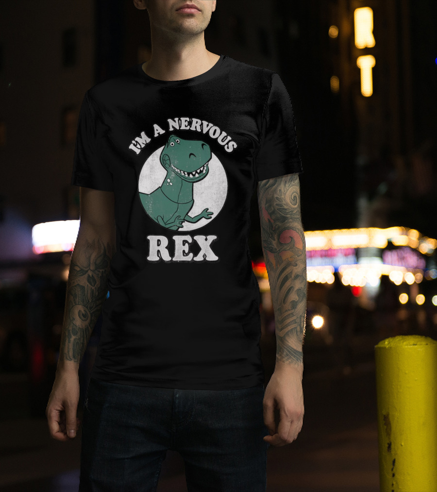 I'm A Nervous Rex Dinosaur Illustrated T-Rex T-Shirt