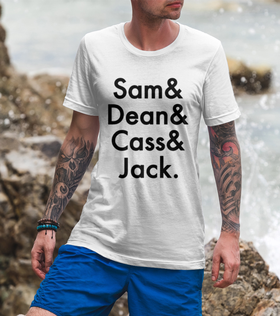 Sam And Dean And Cass And Jack Supernatural Characters T-Shirt