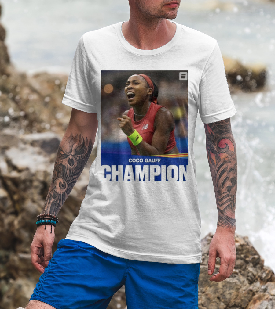 Coco Gauff Champion ESPN Tennis New Balance T-Shirt