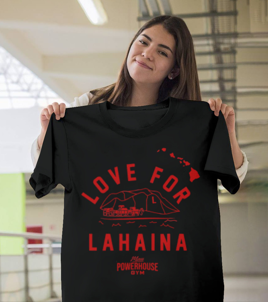 Carlos Penavega Love For Lahaina Maui Powerhouse Gym T-Shirt