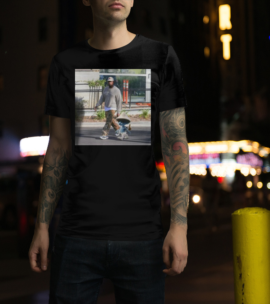 Kanye West Walking With Smurfcat Collaboration Content T-Shirt