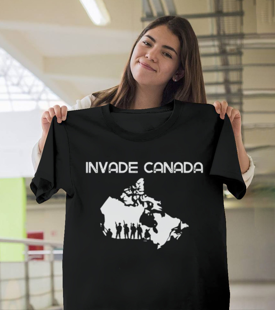 INV4DE CANADA Silhouette Map Parody With Figures T-Shirt