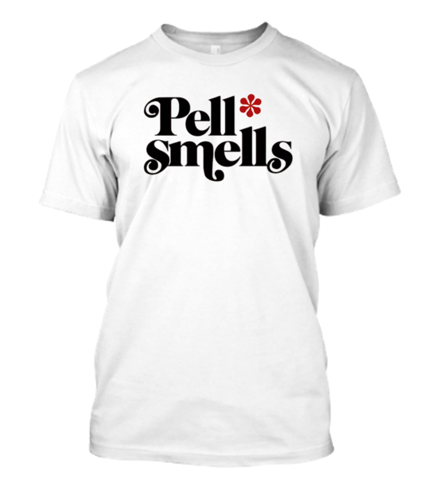 Pell Smells Vintage-Style Retro Flower Accent T-Shirt