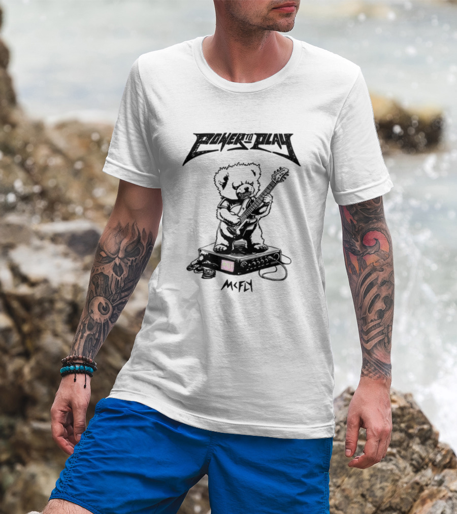 Power To Play Bear McFly Guitar Amplifier T-Shirt