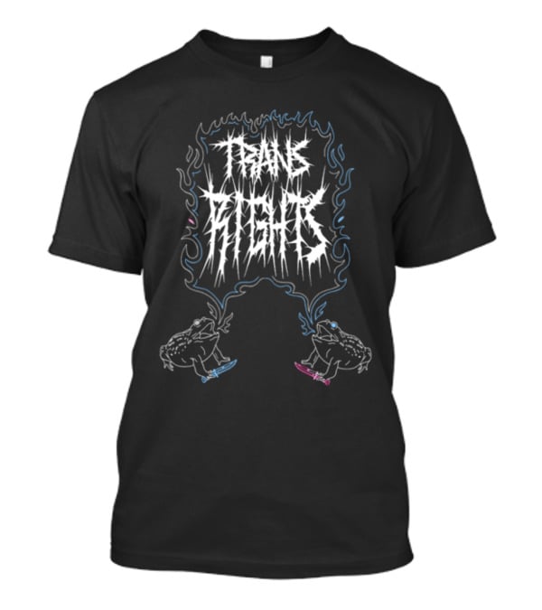 Trans Rights Frogs With Knives And Flames T-Shirt