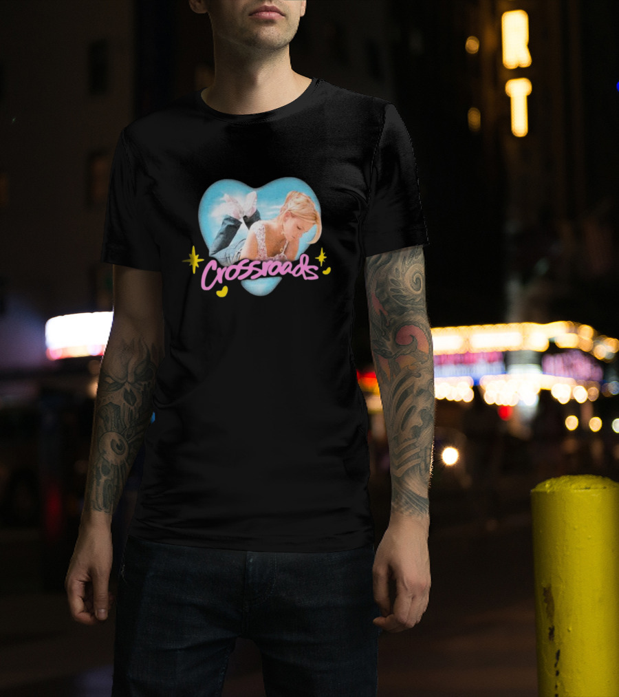 Crossroads Airbrush Heart Design With Woman And Stars T-Shirt