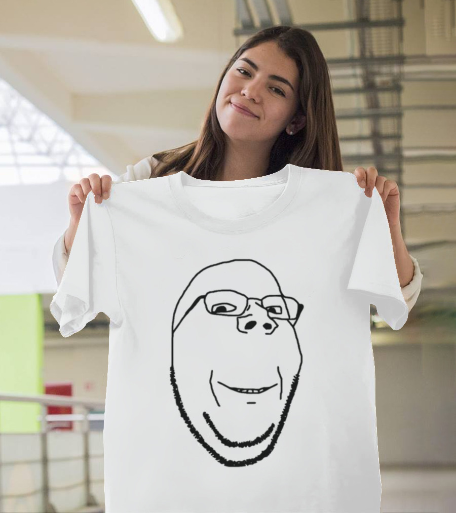 Maddymaddy Fyridk Smiling Wholesome Wojak Soyjak Meme Style Face T-Shirt