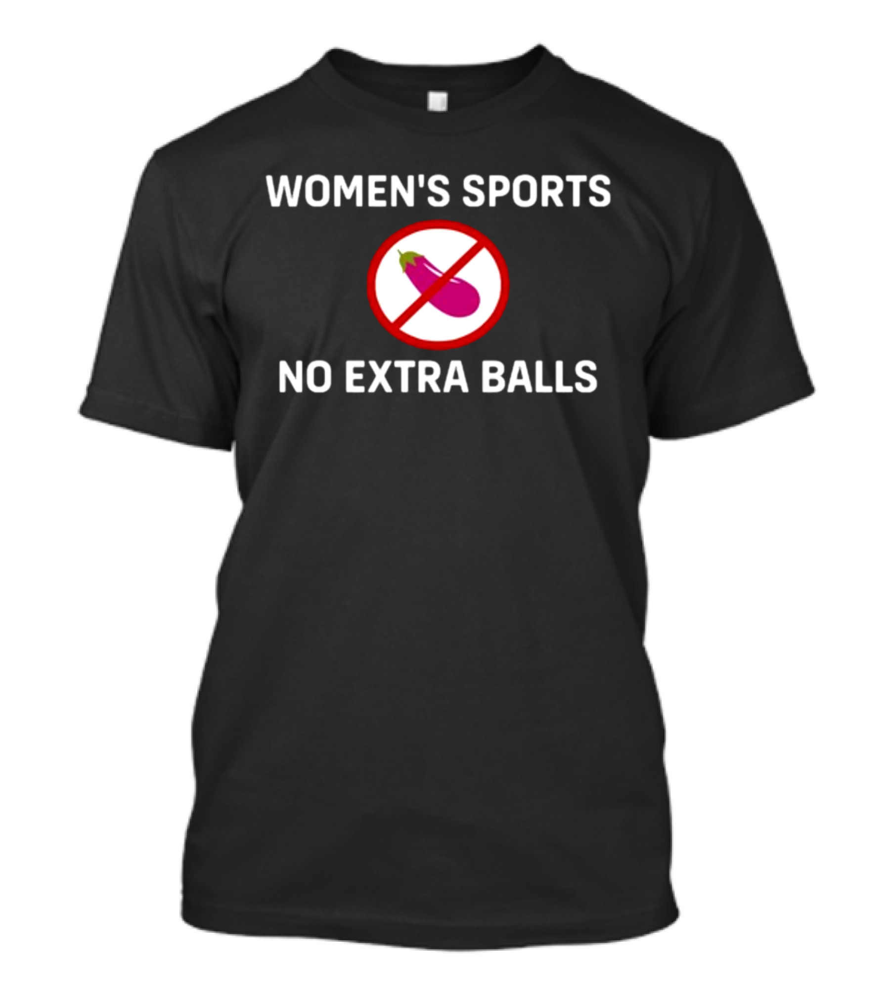 Women's Sports No Extra Balls Eggplant Emoji Prohibition T-Shirt