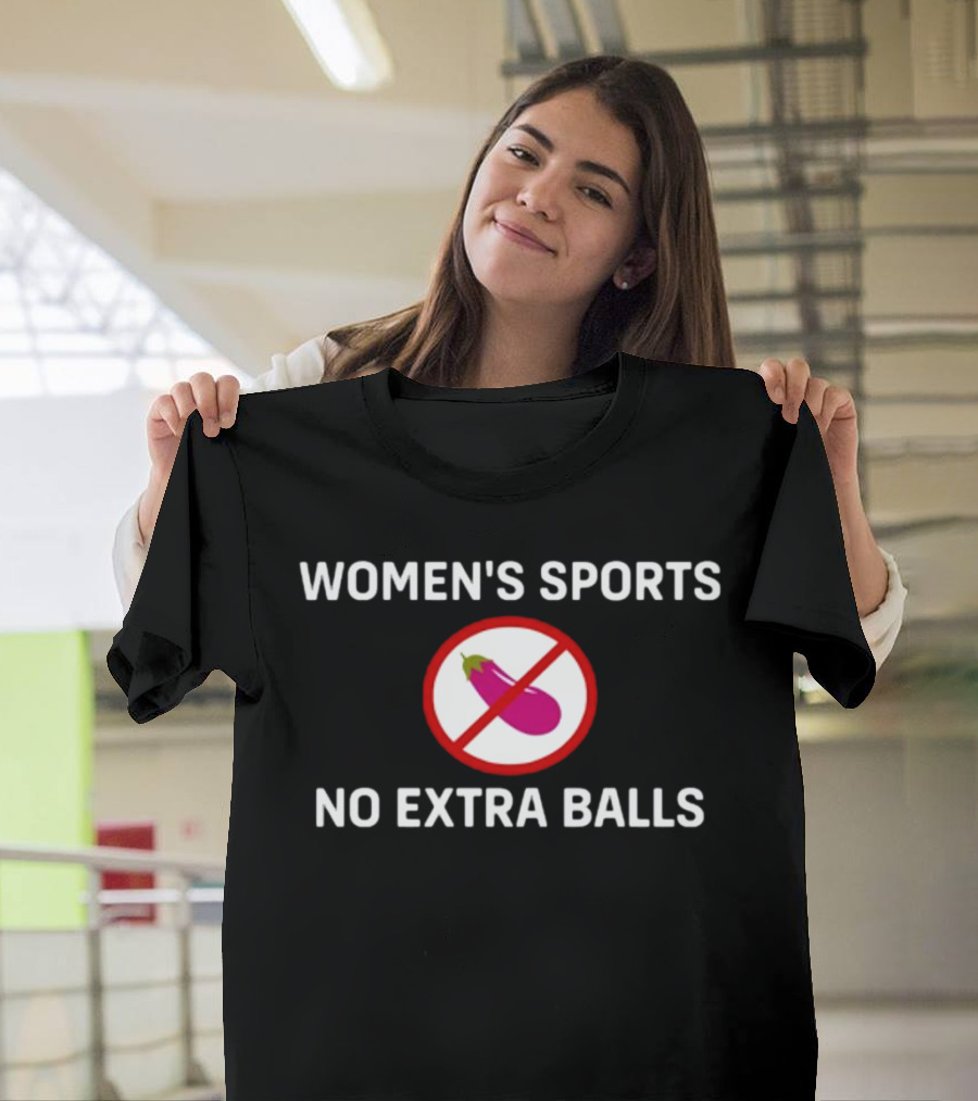 Women's Sports No Extra Balls Eggplant Emoji Prohibition T-Shirt