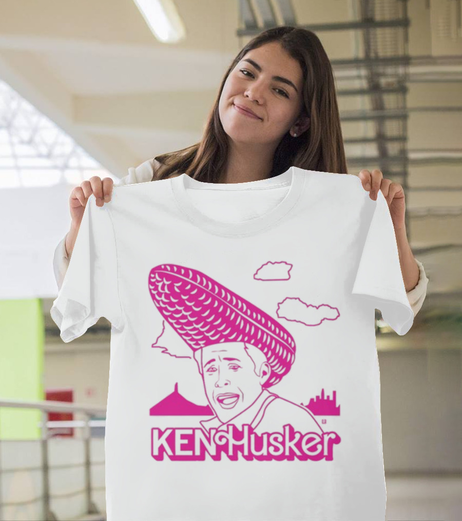 Ken Husker Corn Hat City Skyline T-Shirt