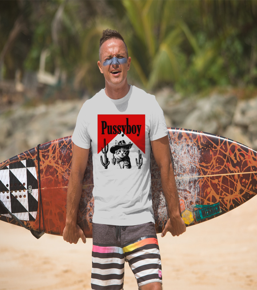 Pussyboy Cat Cactus Cowboy Hat Ezra Miche T-Shirt