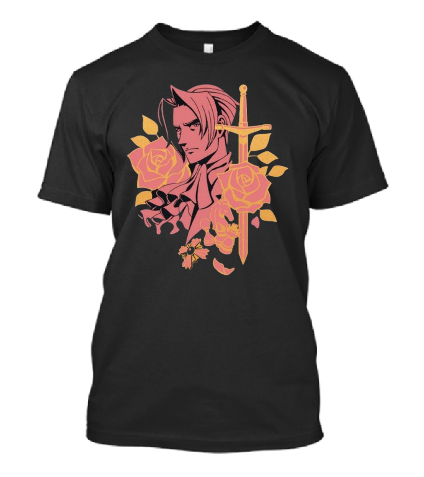 Fangamer King Of Prosecutors Miles Edgeworth Roses Sword Medallion T-Shirt