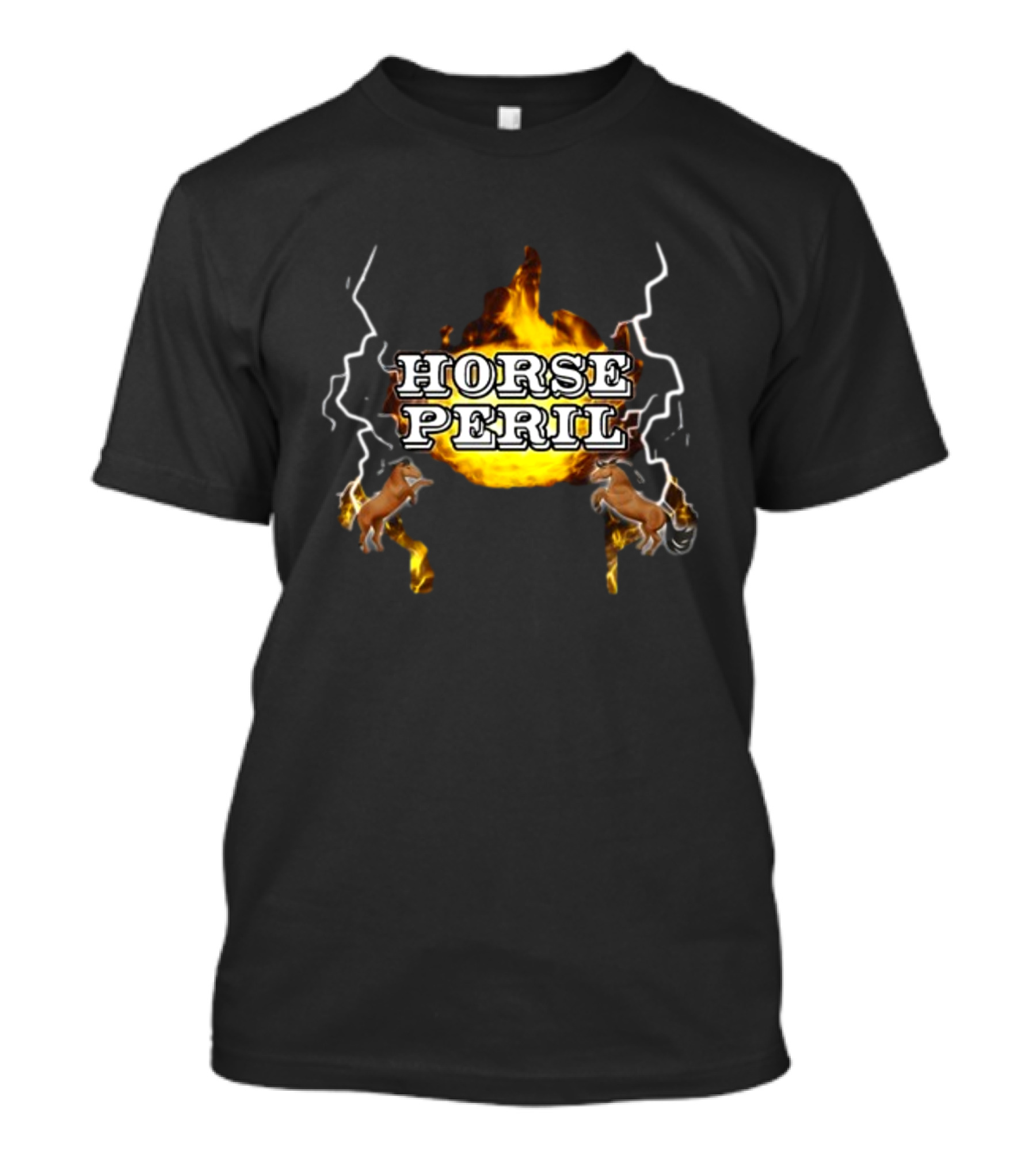 Horse Peril Flames And Lightning With Horses T-Shirt