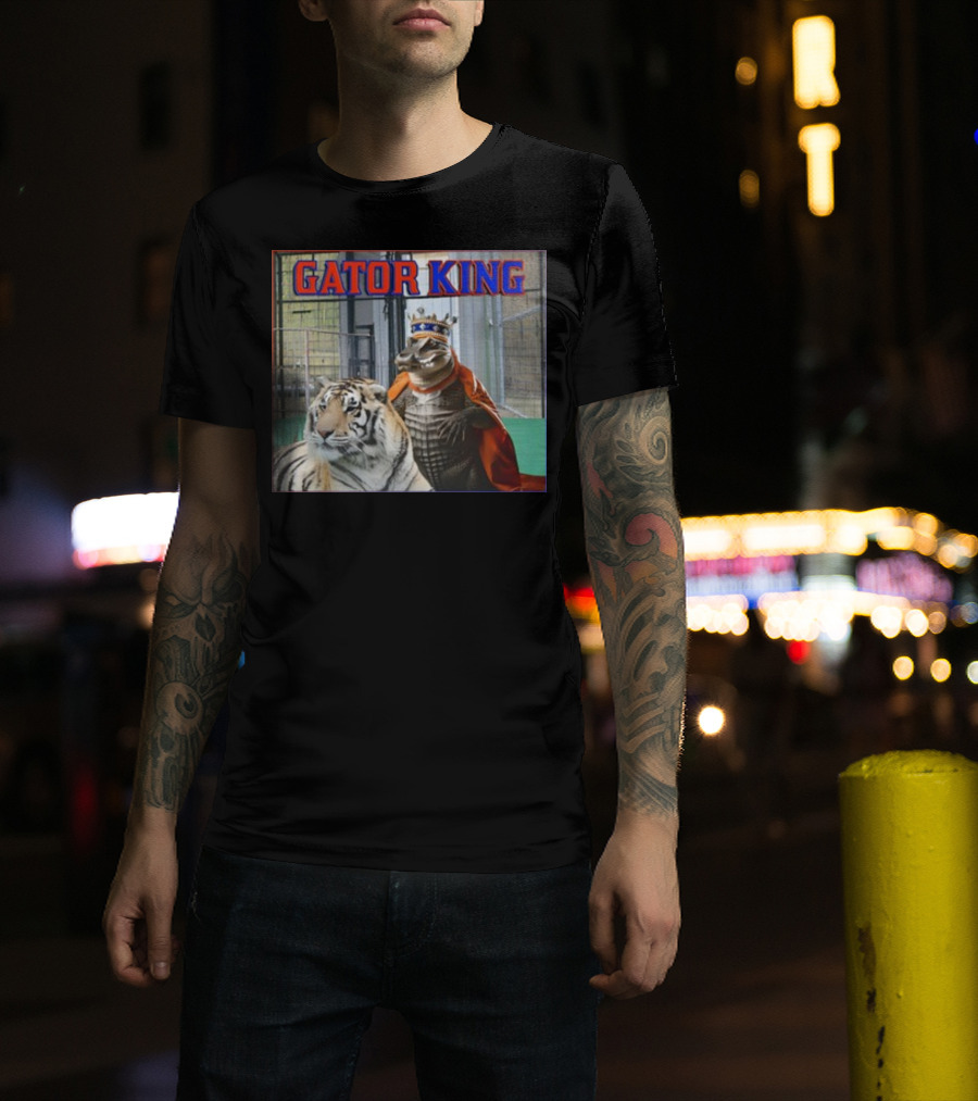 Gator King Crowned Alligator With Tiger T-Shirt