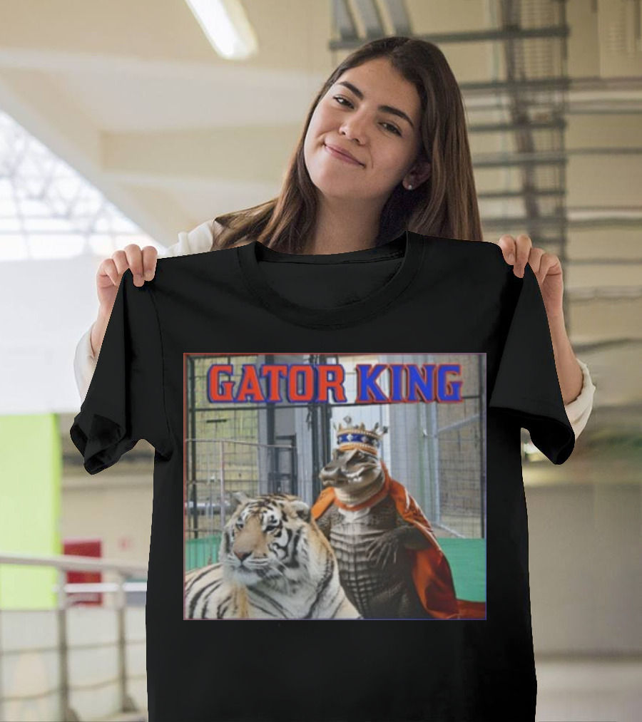 Gator King Crowned Alligator with Tiger T-Shirt