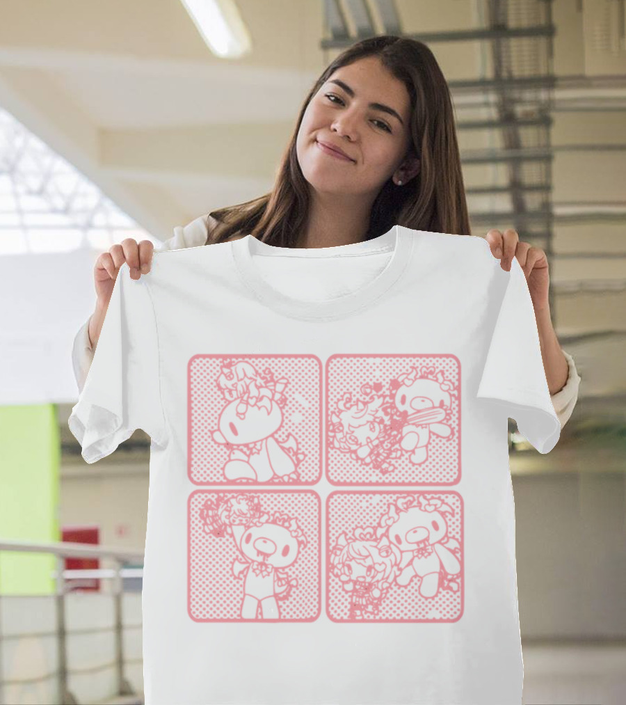 Morichack Ironmouse X GloomyBear Pink Graphic Quadrants T-Shirt