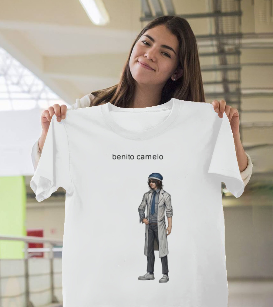 Sempre Benito Camelo Character in White Coat and Blue Hat T-Shirt