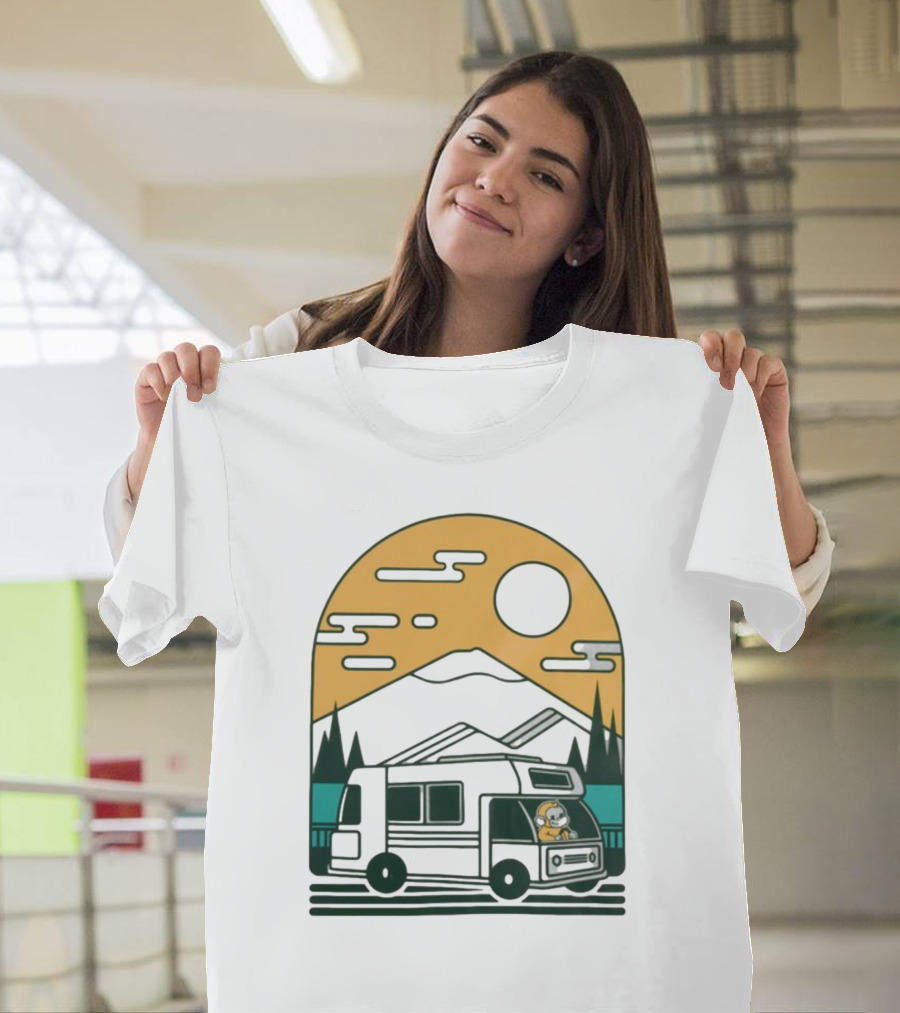 Cdawgva Road Trippin Camper Adventure Under A Mountain Sunrise T-Shirt