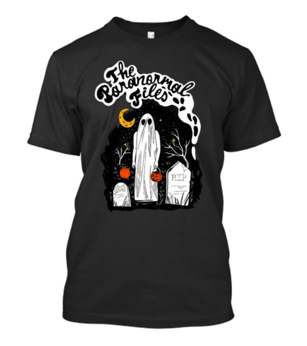 The Paranormal Files Ghost Halloween Cemetery Moon Stars RIP Pumpkin T-Shirt
