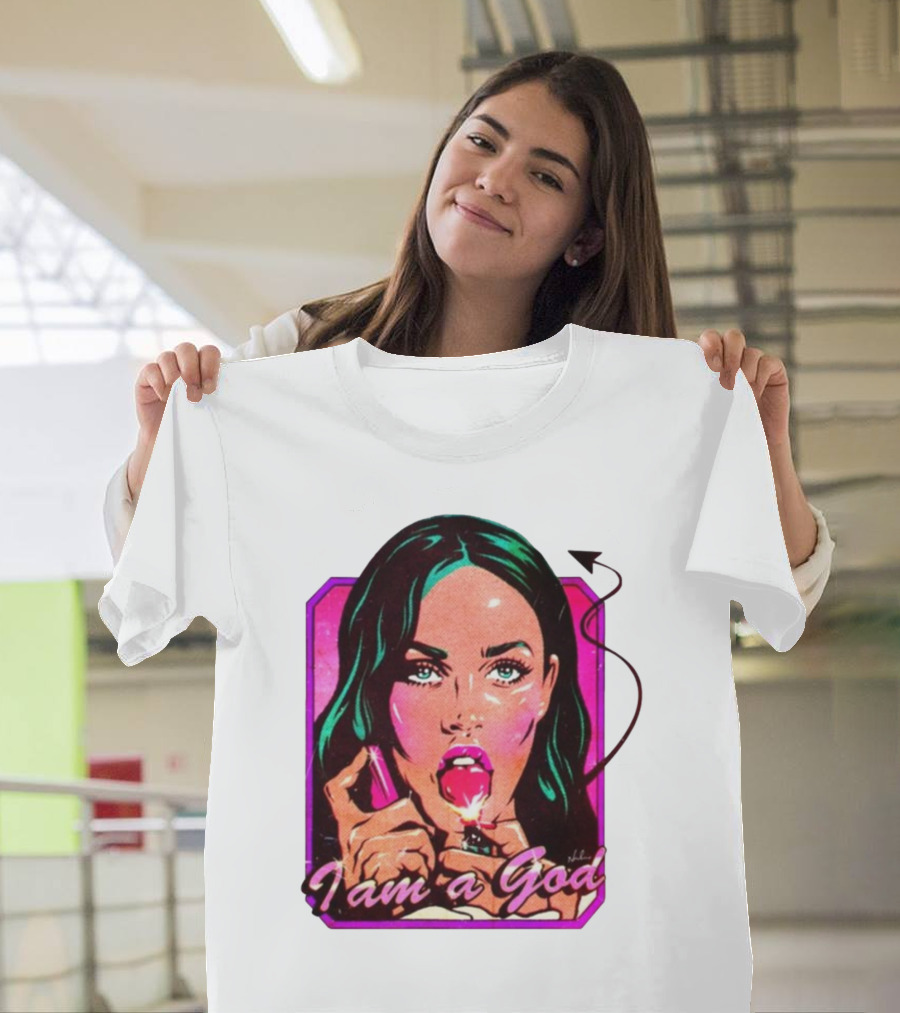 Megan Fox I Am a God Comic Style Pop T-Shirt