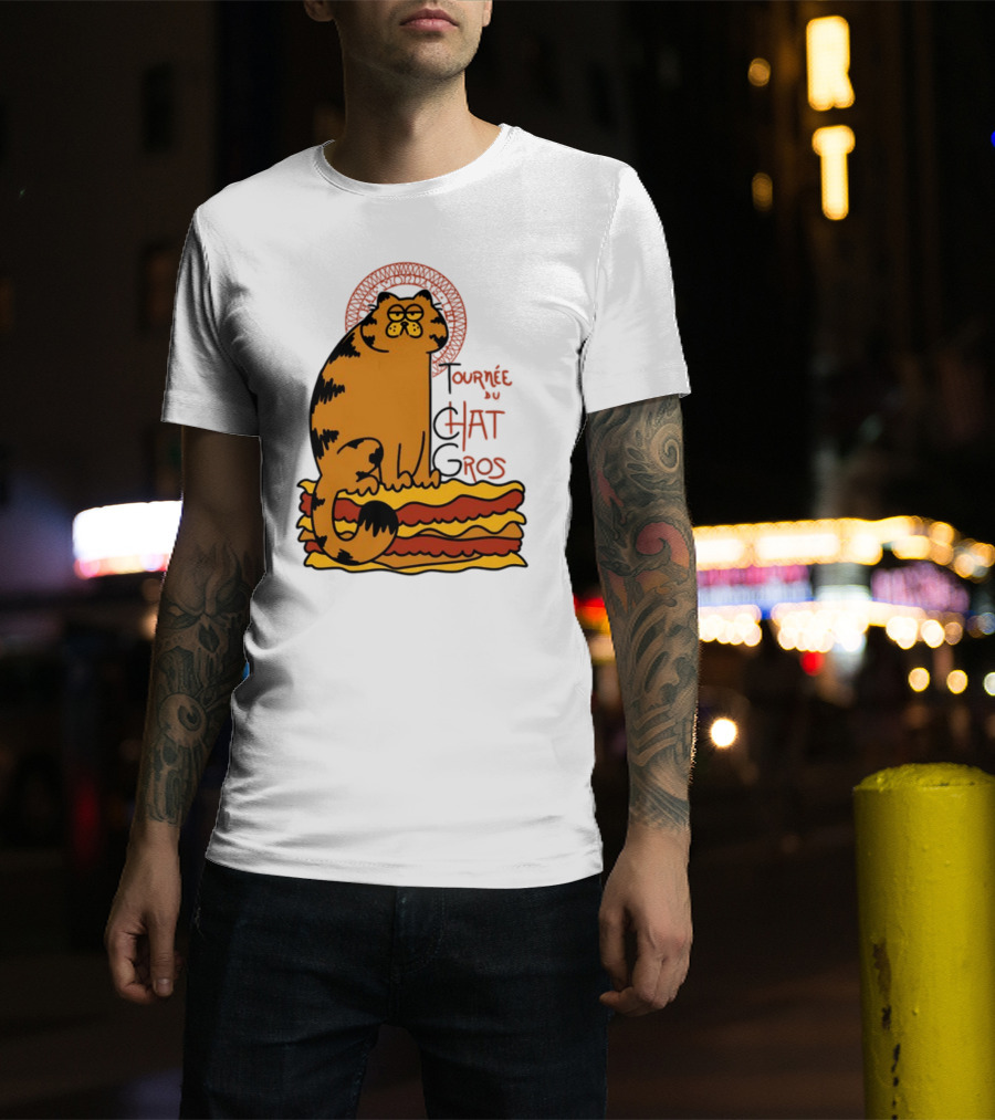 Tournée Du Chat Gros Garfield Art Nouveau T-Shirt