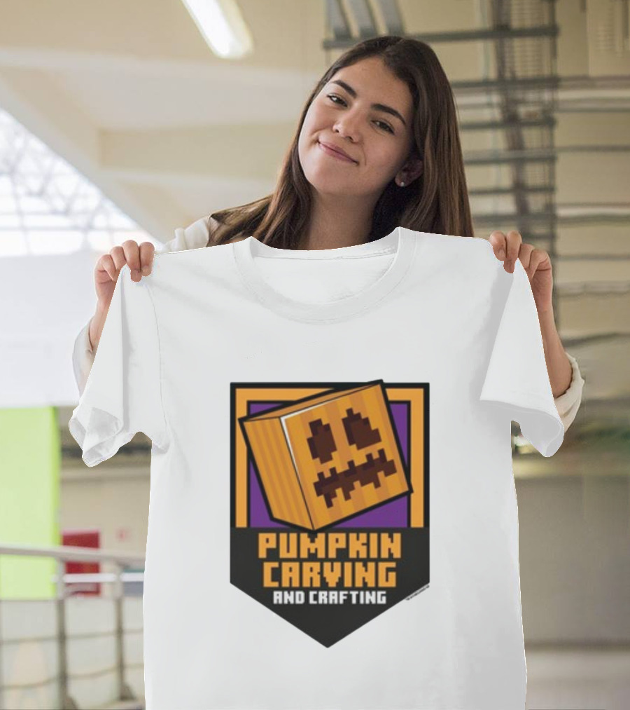Pumpkin Carving And Crafting Pixel T-Shirt