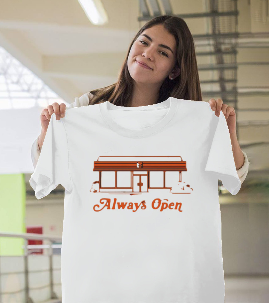 Always Open Retro Diner Neon Outline T-Shirt