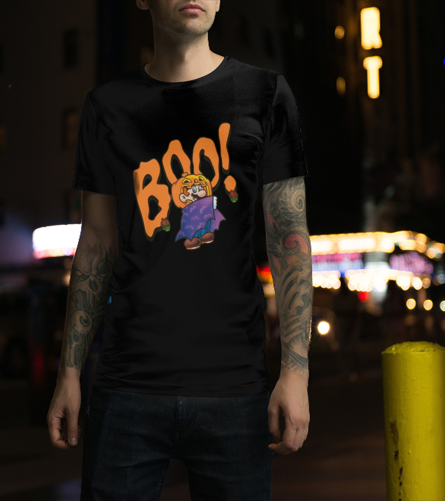 Nintendo NY Super Mario Boo Halloween Pumpkin Ghost Mario T-Shirt