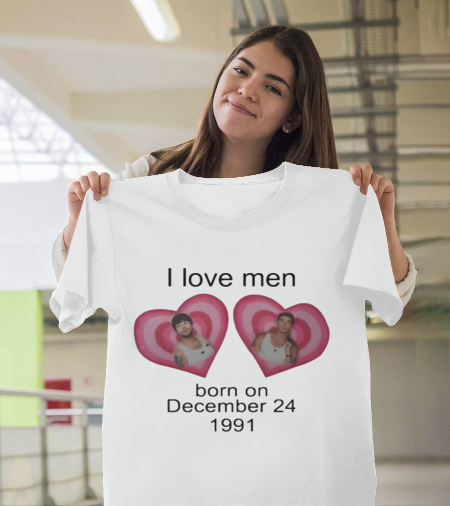 I Love Men Louis Tomlinson Born On December 24 1991 Heart Image T-Shirt