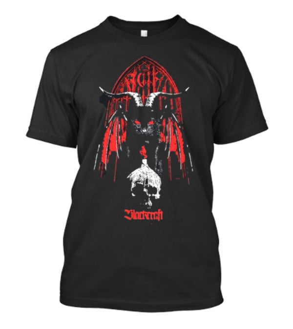 Blackcraft Lilith Goat Skull Red Gothic Arch T-Shirt