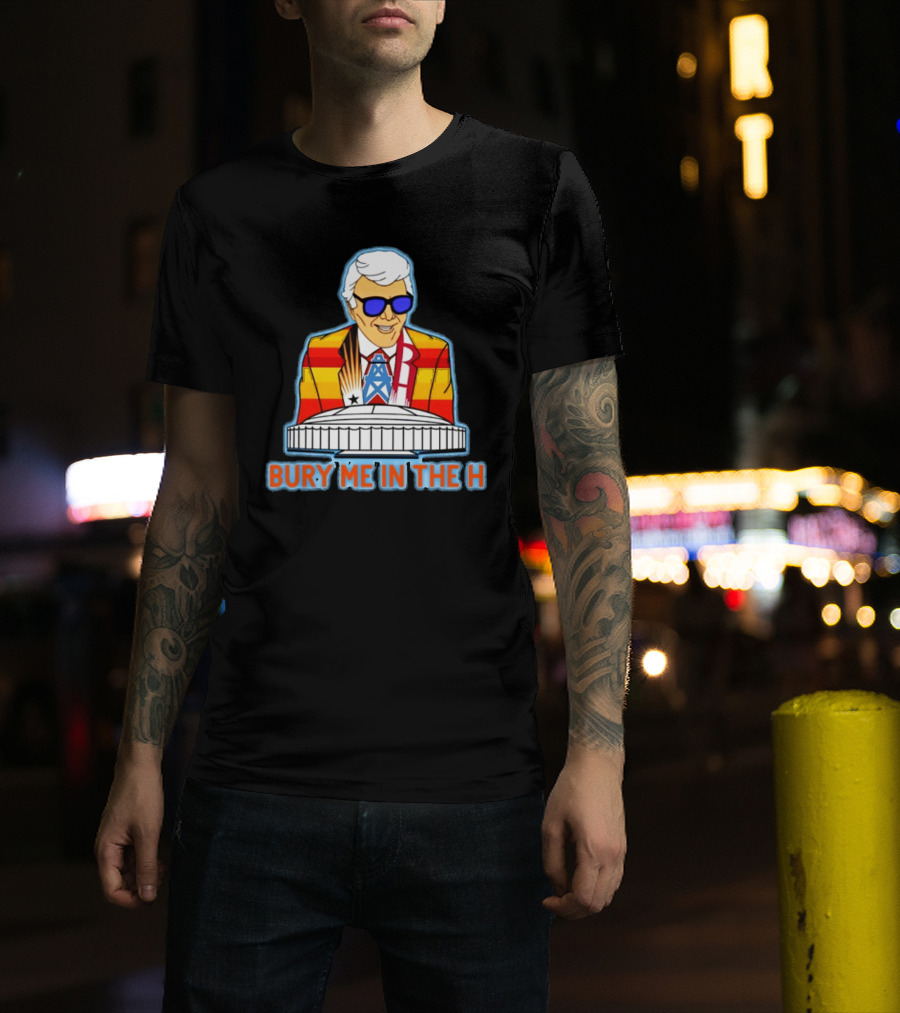Muddy Marvin Bury Me In The H Iconic Colorful Figure With Houston Landmark T-Shirt