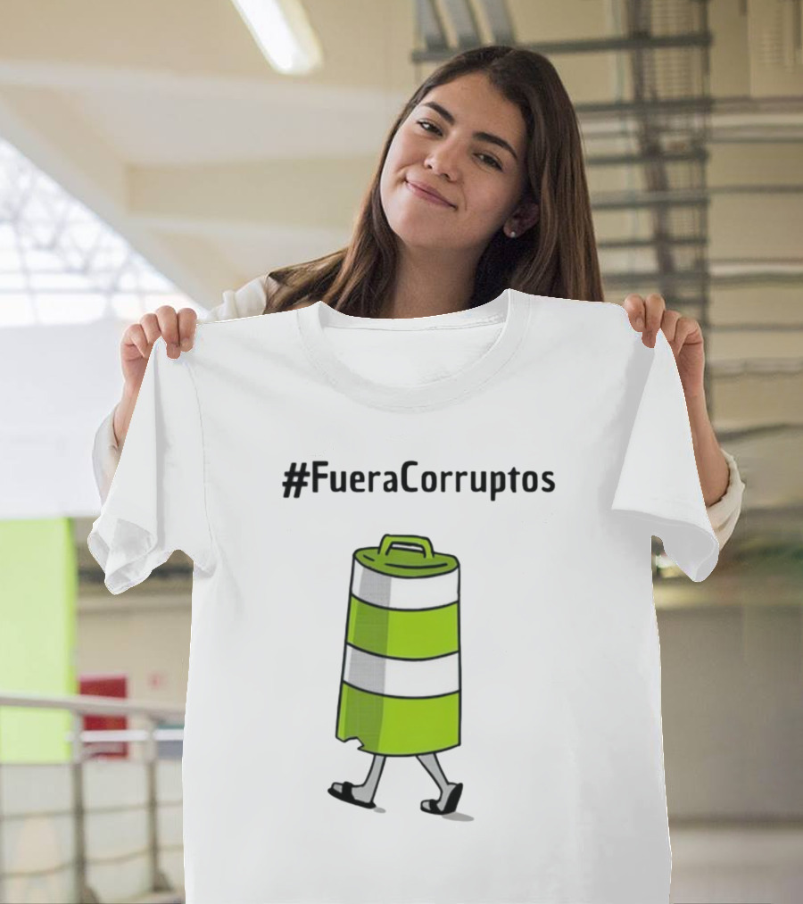 FueraCorruptos Paola Hurtado Walking Traffic Cone сartoon T-Shirt