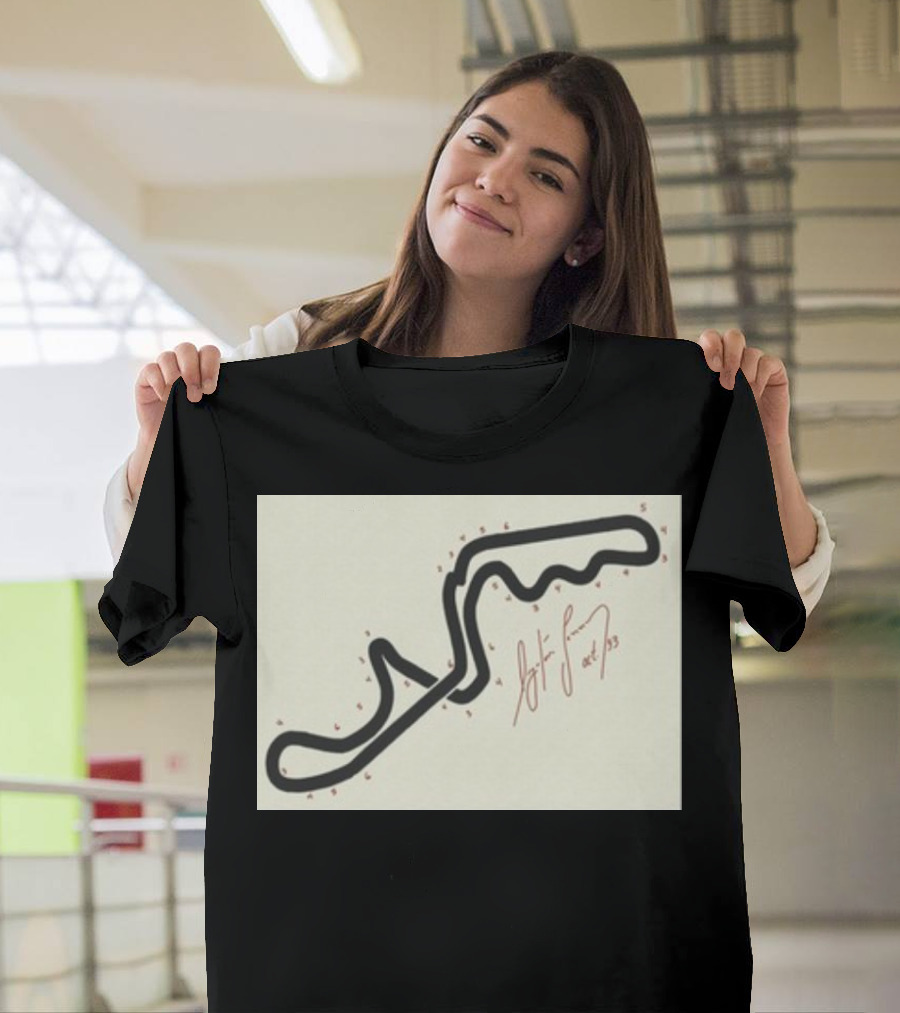 Ayrton Senna Hand-Drawn Suzuka GP 1993 Circuit Map Autograph T-Shirt