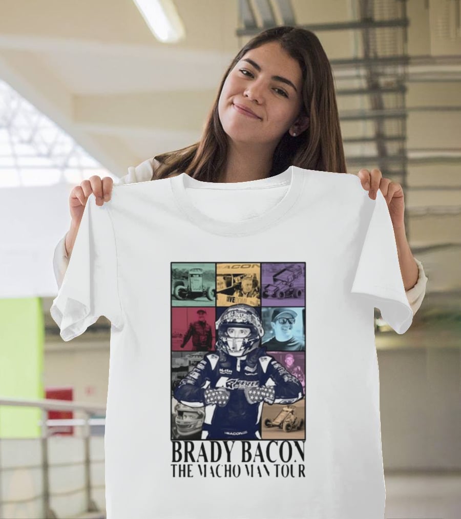 Brady Bacon Racing Iconography Collage The Macho Man Tour T-Shirt