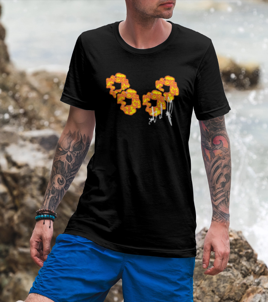 Offset Tears 4 Flame Floral Signature T-Shirt