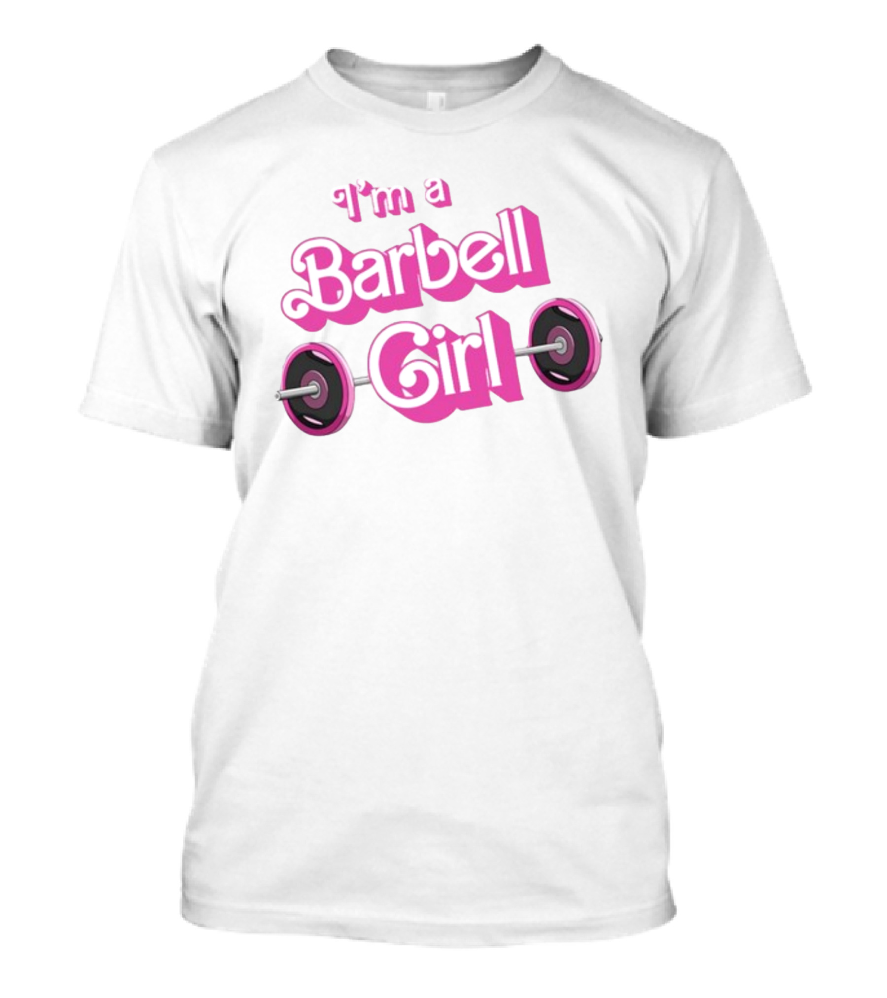 Papa Swolio I'm A Barbell Girl Pink Weightlifting T-Shirt